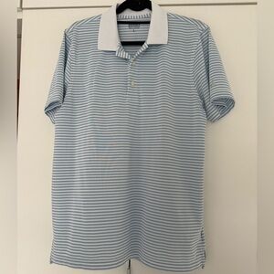 Brooks Brothers Blue and White Striped Polo Shirt